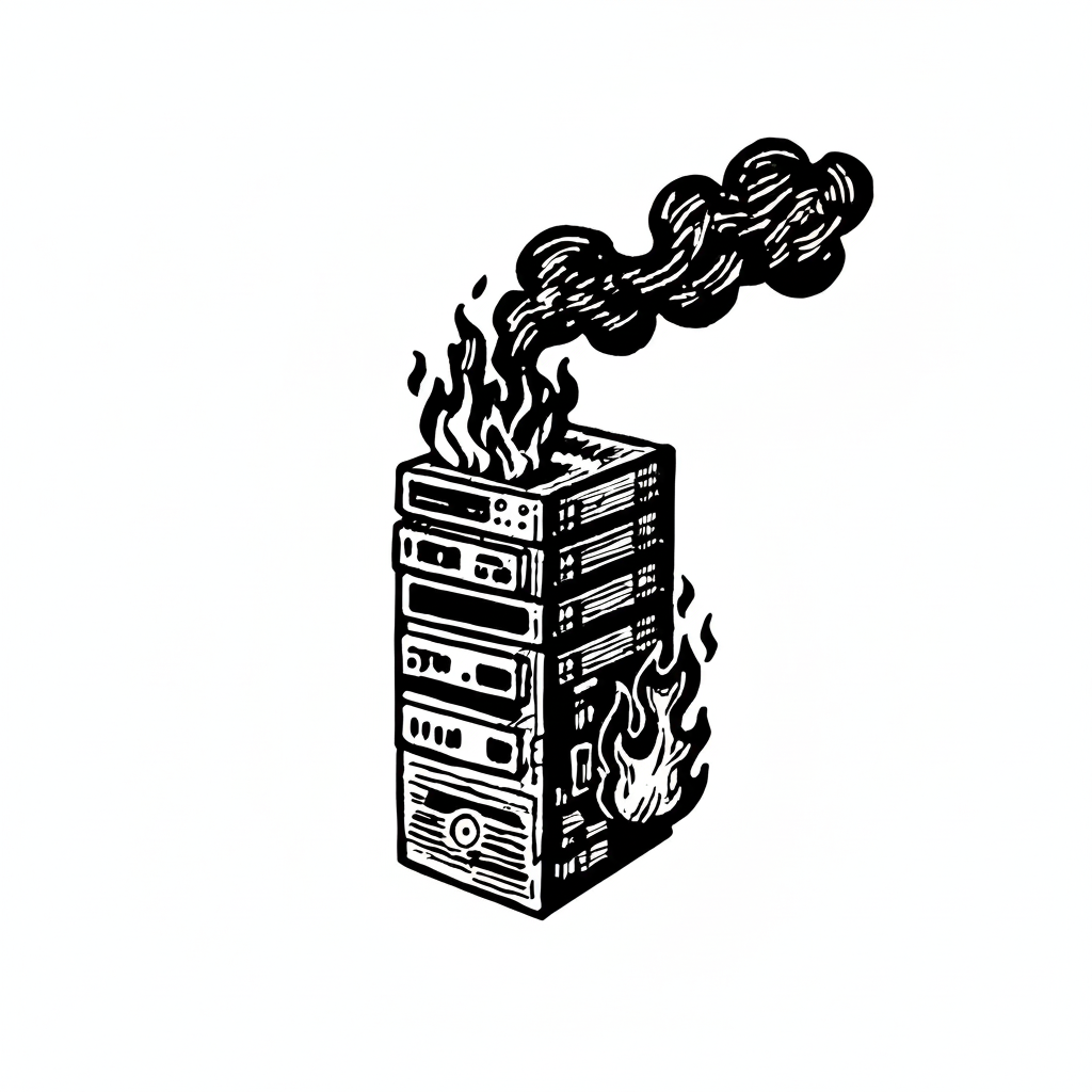 Server on fire
